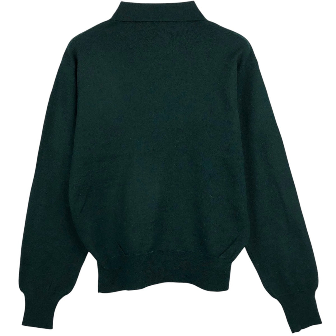 Signor Valentino all-over print knit sweater with collar, patchwork, made in Italy, men's size M. unclear Green type dark green Vintage Second Hand