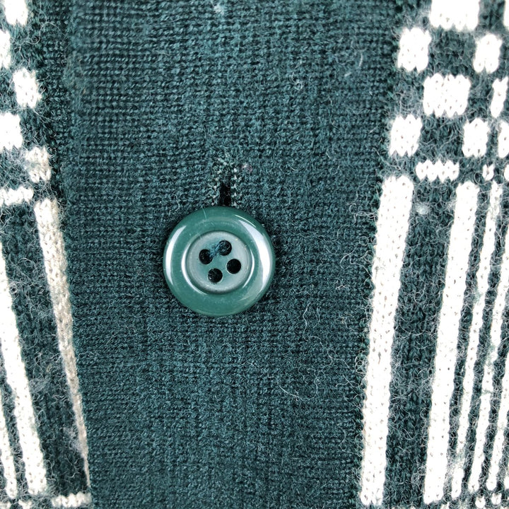 Signor Valentino all-over print knit sweater with collar, patchwork, made in Italy, men's size M. unclear Green type dark green Vintage Second Hand