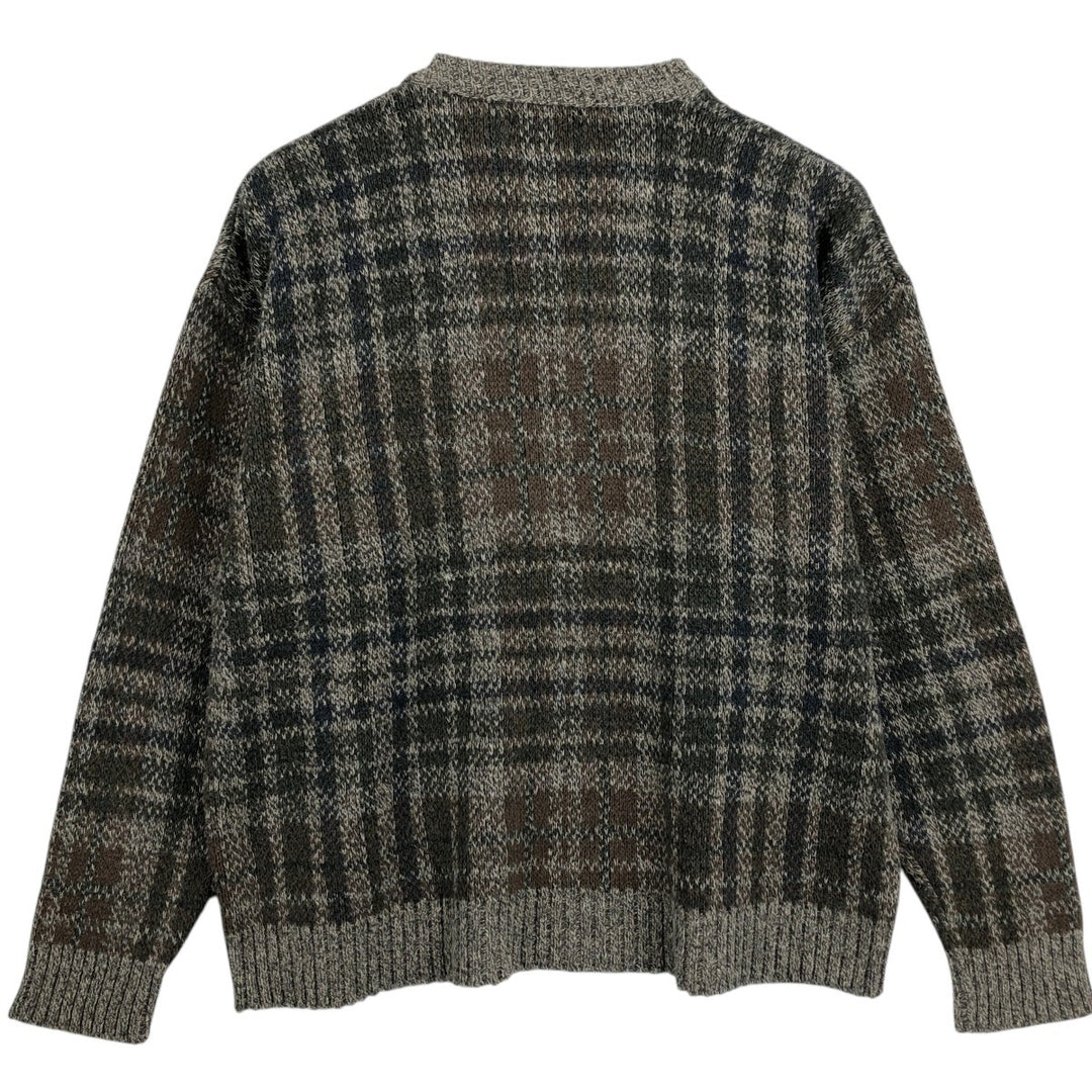 Van Heusen cotton knit sweater, made in the USA, men's size L. cotton brown type Vintage Second Hand