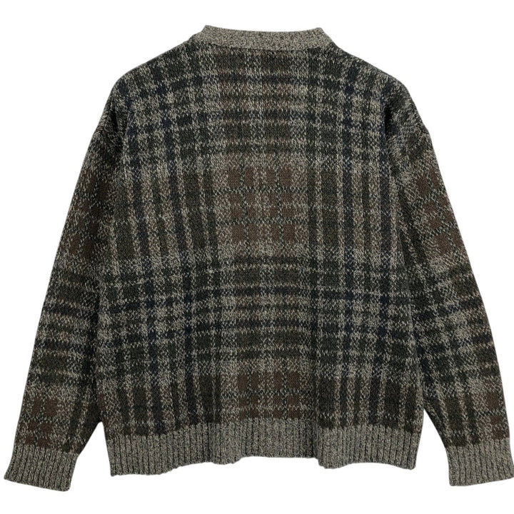 Van Heusen cotton knit sweater, made in the USA, men's size L. cotton brown type Vintage Second Hand