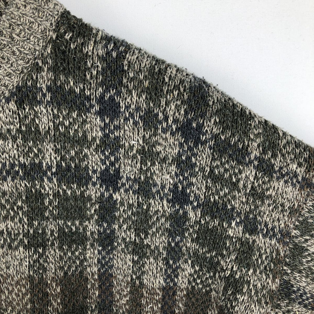Van Heusen cotton knit sweater, made in the USA, men's size L. cotton brown type Vintage Second Hand