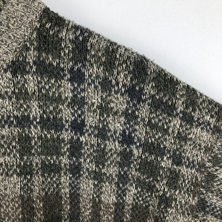 Van Heusen cotton knit sweater, made in the USA, men's size L. cotton brown type Vintage Second Hand