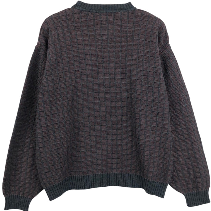 Perry Ellis cotton knit sweater, men's size L (approx.) cotton Charcoal Vintage Second Hand
