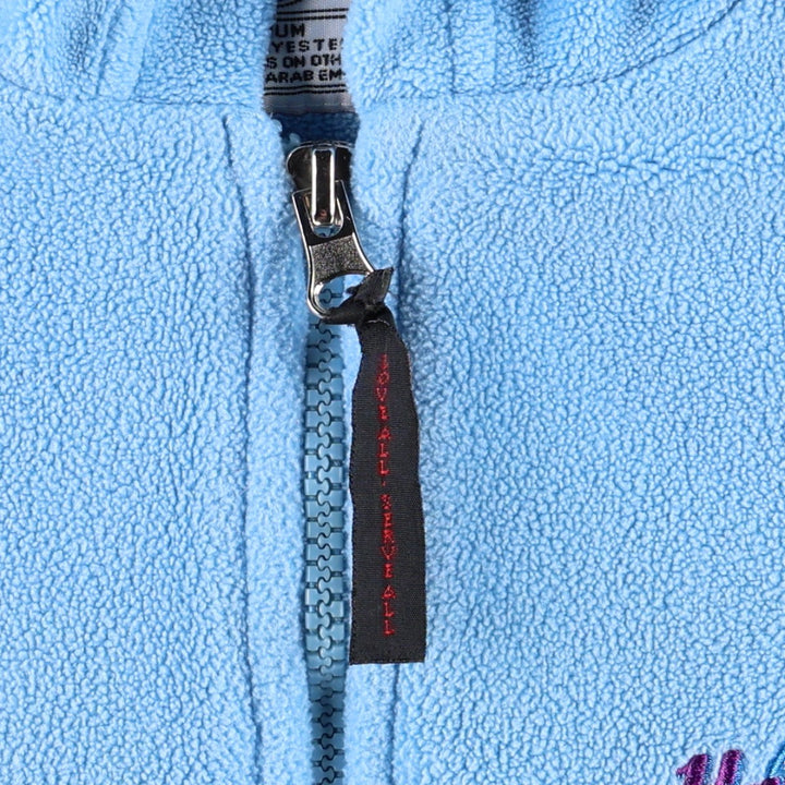 Hard Rock Cafe Advertising Fleece Full-Zip Hoodie (Women's Size M) polyester Blue type light blue Vintage Second Hand