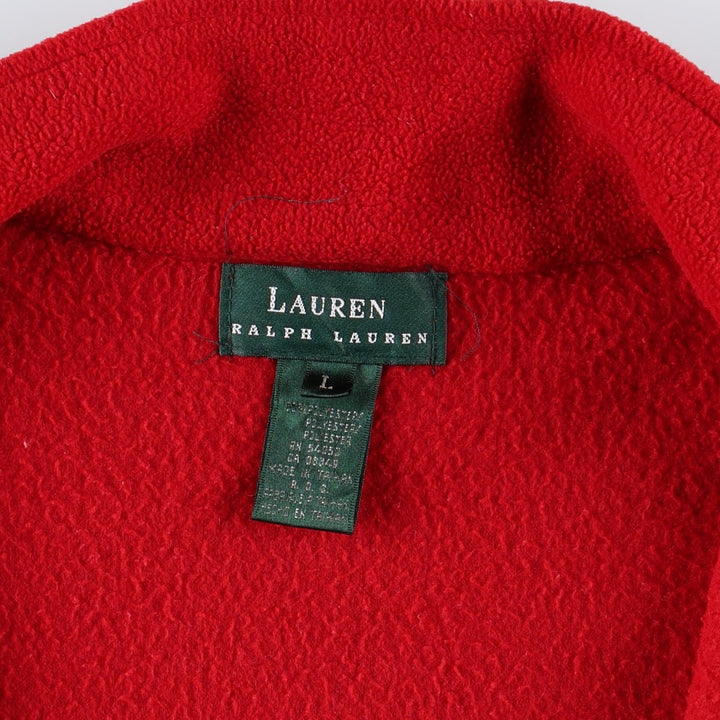 Ralph Lauren fleece jacket, women's size L (approx.) polyester red type Vintage Second Hand