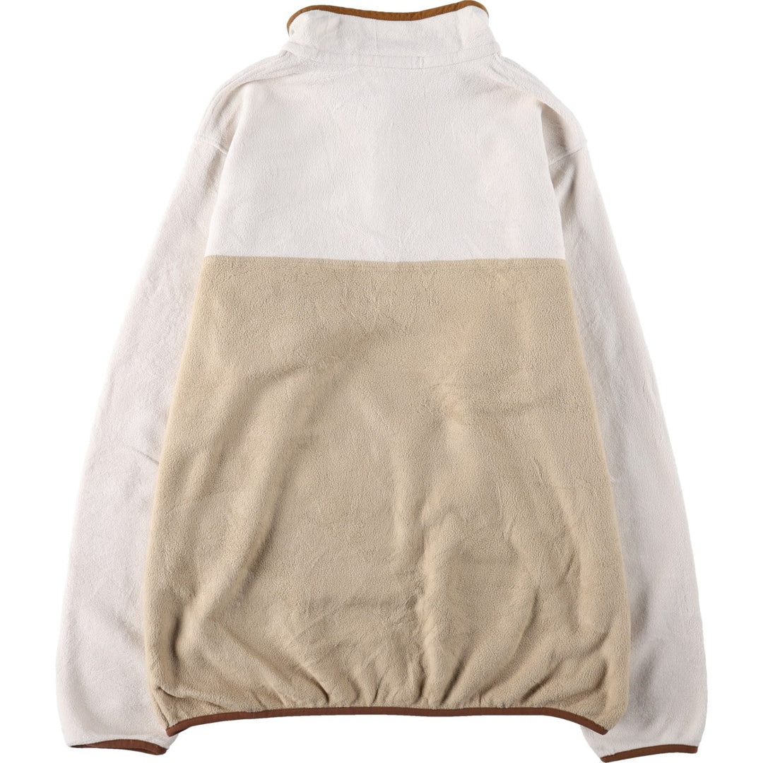 Patagonia Lightweight Synchilla Snap Tee 25455FA14 Half-Snap Fleece Pullover, Women's XL polyester ivory Vintage Second Hand