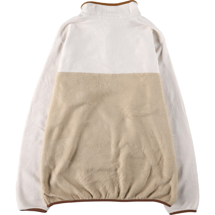 Patagonia Lightweight Synchilla Snap Tee 25455FA14 Half-Snap Fleece Pullover, Women's XL polyester ivory Vintage Second Hand