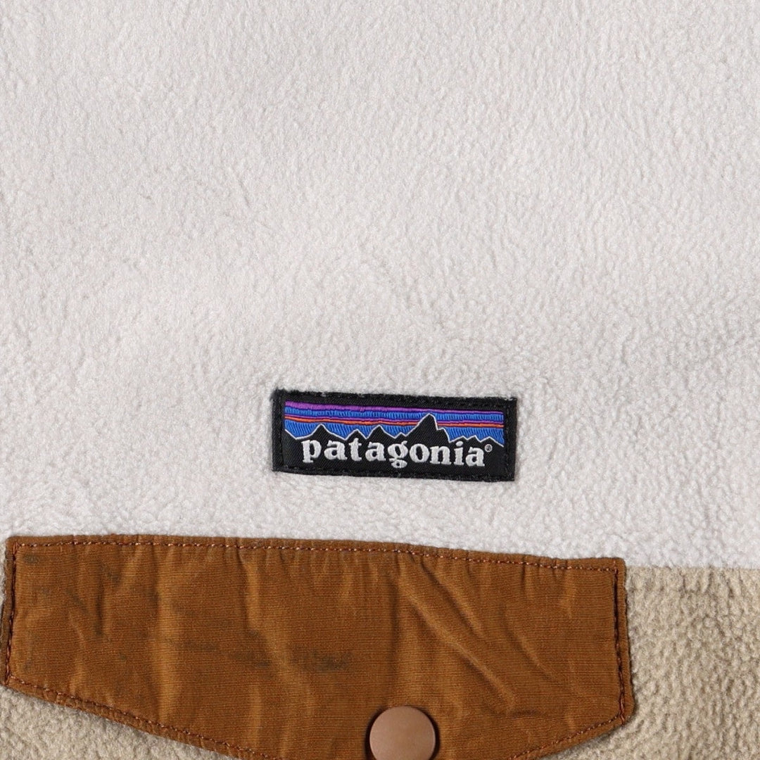 Patagonia Lightweight Synchilla Snap Tee 25455FA14 Half-Snap Fleece Pullover, Women's XL polyester ivory Vintage Second Hand