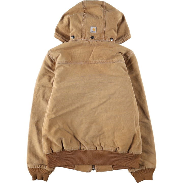 Carhartt Active Jacket, Padded Duck Full-Zip Hoodie, Women's Size S (approx.) cotton beige type brown Vintage Second Hand