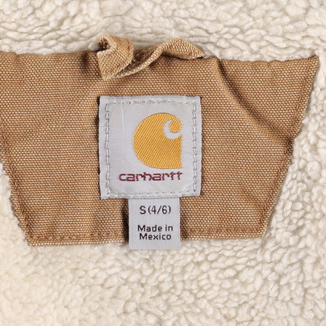 Carhartt Active Jacket, Padded Duck Full-Zip Hoodie, Women's Size S (approx.) cotton beige type brown Vintage Second Hand