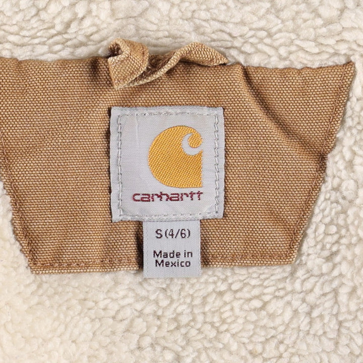 Carhartt Active Jacket, Padded Duck Full-Zip Hoodie, Women's Size S (approx.) cotton beige type brown Vintage Second Hand