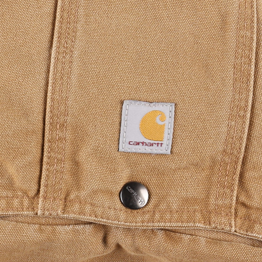 Carhartt Active Jacket, Padded Duck Full-Zip Hoodie, Women's Size S (approx.) cotton beige type brown Vintage Second Hand