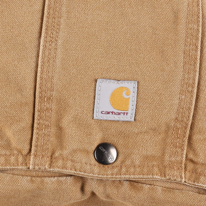 Carhartt Active Jacket, Padded Duck Full-Zip Hoodie, Women's Size S (approx.) cotton beige type brown Vintage Second Hand