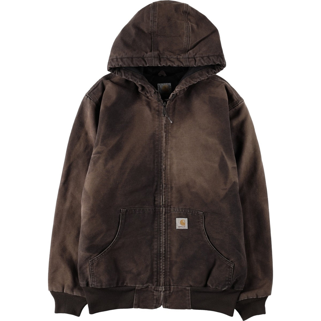 Carhartt Active Jacket, Padded Duck Full-Zip Hoodie, Women's Size Medium cotton brown type Vintage Second Hand