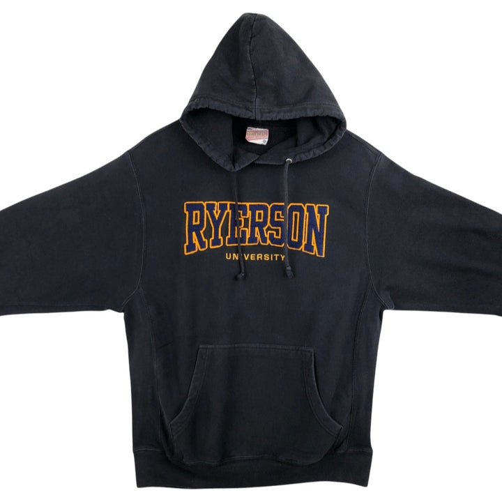 PRO-WEAVE College Sweat Pullover Hoodie (Men's Size S) cotton black type Vintage Second Hand
