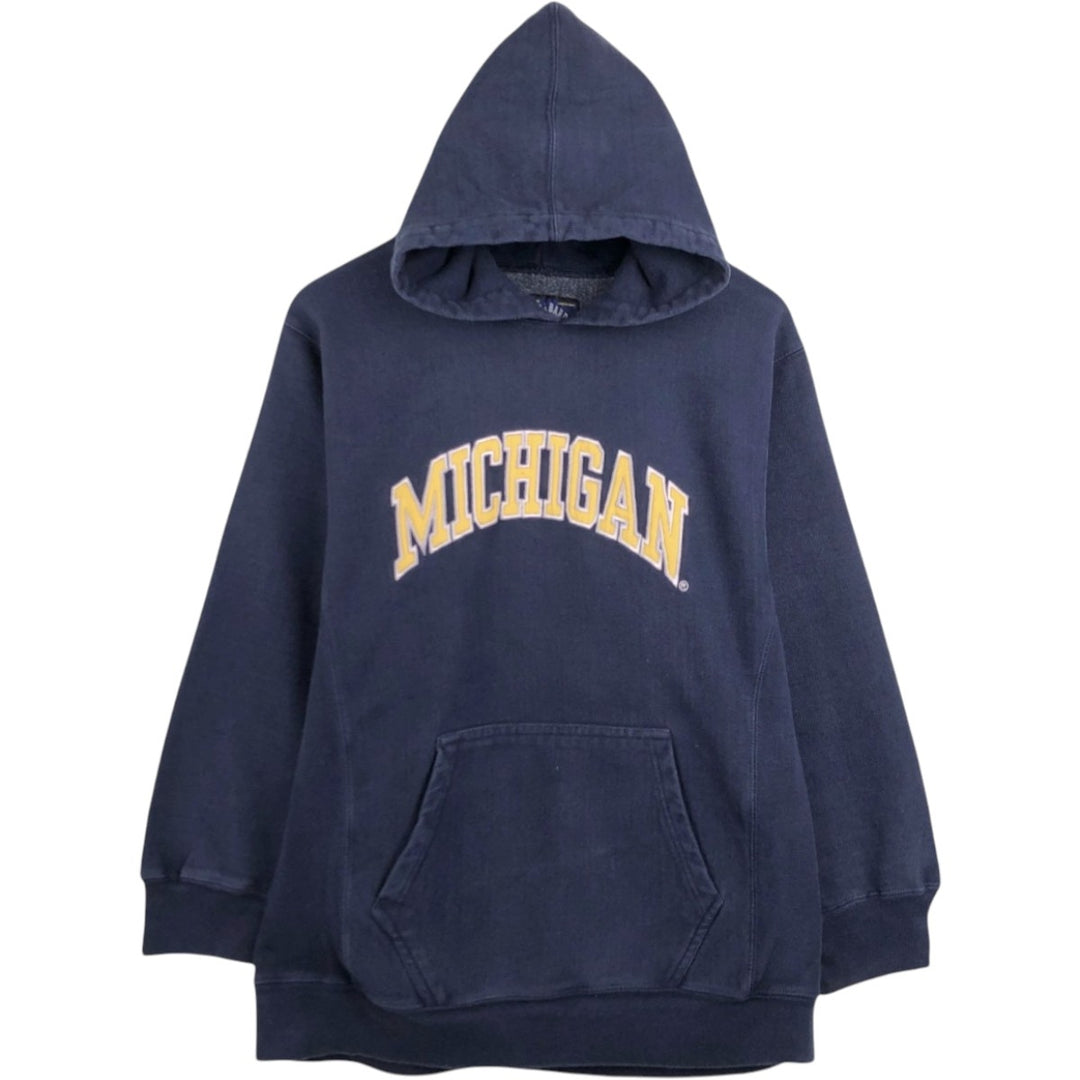 Steve & Barrys MICHIGAN University of Michigan College Sweatshirt Pullover Hoodie (Men's Size M) cotton navy blue type Vintage Second Hand