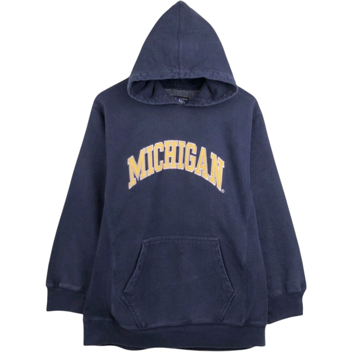 Steve & Barrys MICHIGAN University of Michigan College Sweatshirt Pullover Hoodie (Men's Size M) cotton navy blue type Vintage Second Hand