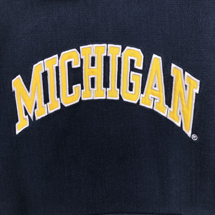 Steve & Barrys MICHIGAN University of Michigan College Sweatshirt Pullover Hoodie (Men's Size M) cotton navy blue type Vintage Second Hand