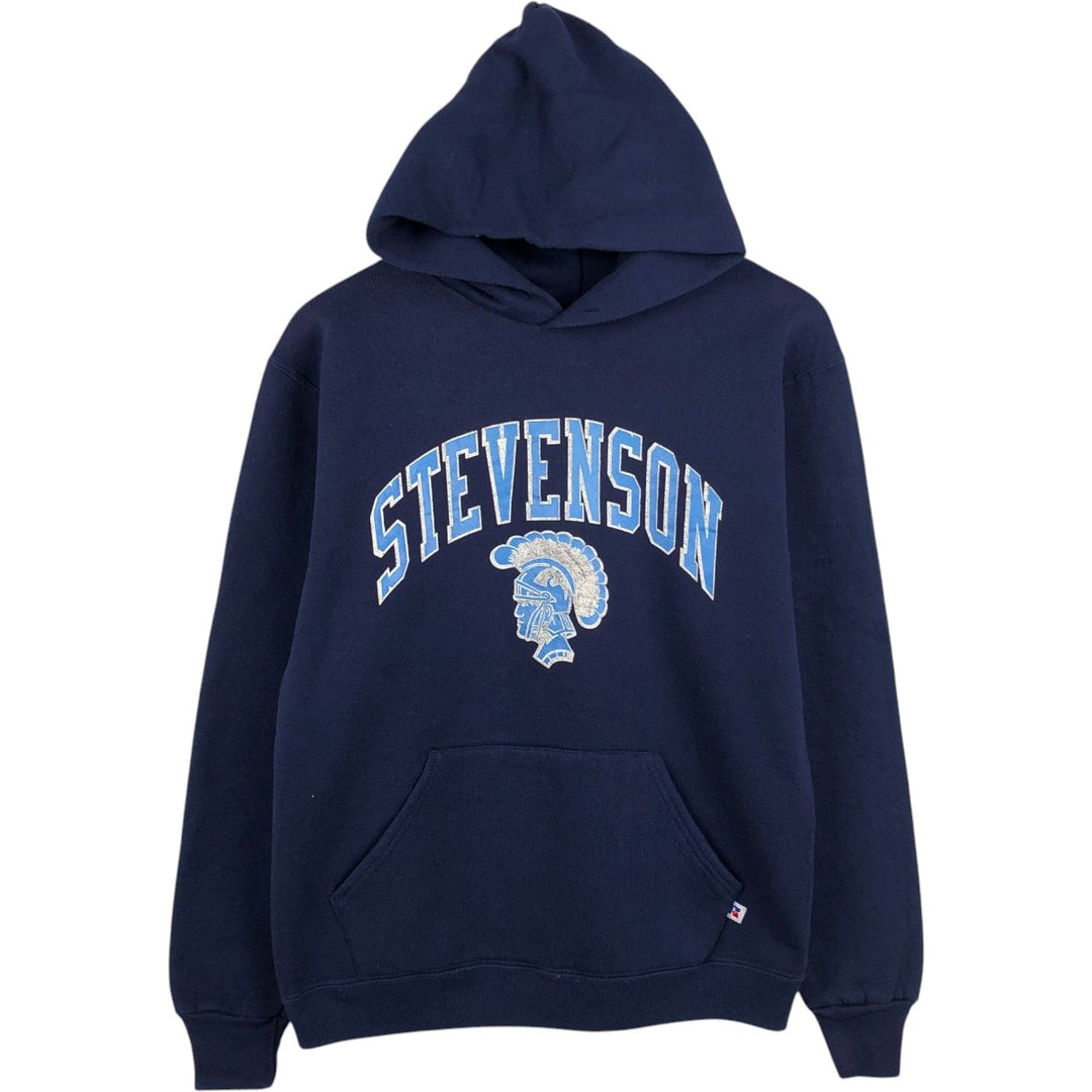 90'S Russell College Sweatshirt Pullover Hoodie Made in USA Men's M Size Vintage cotton navy blue type Vintage Second Hand