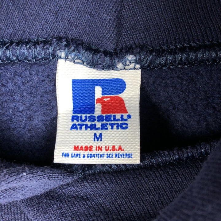 90'S Russell College Sweatshirt Pullover Hoodie Made in USA Men's M Size Vintage cotton navy blue type Vintage Second Hand
