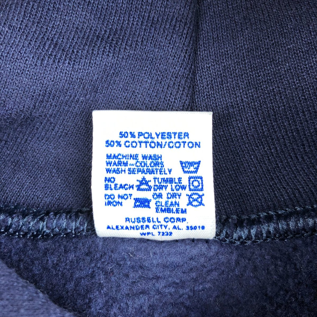 90'S Russell College Sweatshirt Pullover Hoodie Made in USA Men's M Size Vintage cotton navy blue type Vintage Second Hand