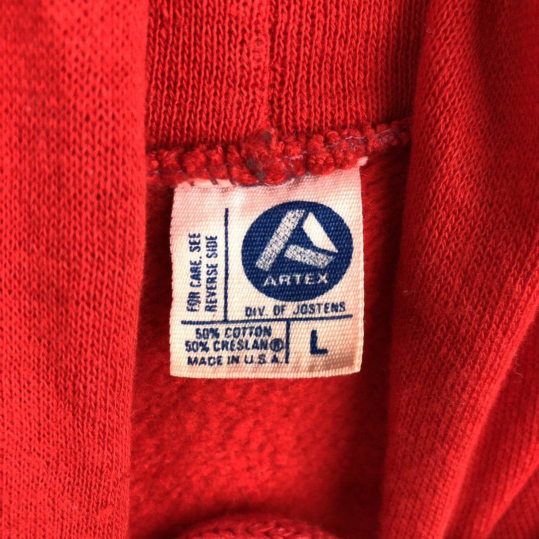 80'S ARTEX College Sweatshirt Pullover Hoodie, Made in USA, Men's Size L (Equivalent), Vintage cotton red type Vintage Second Hand