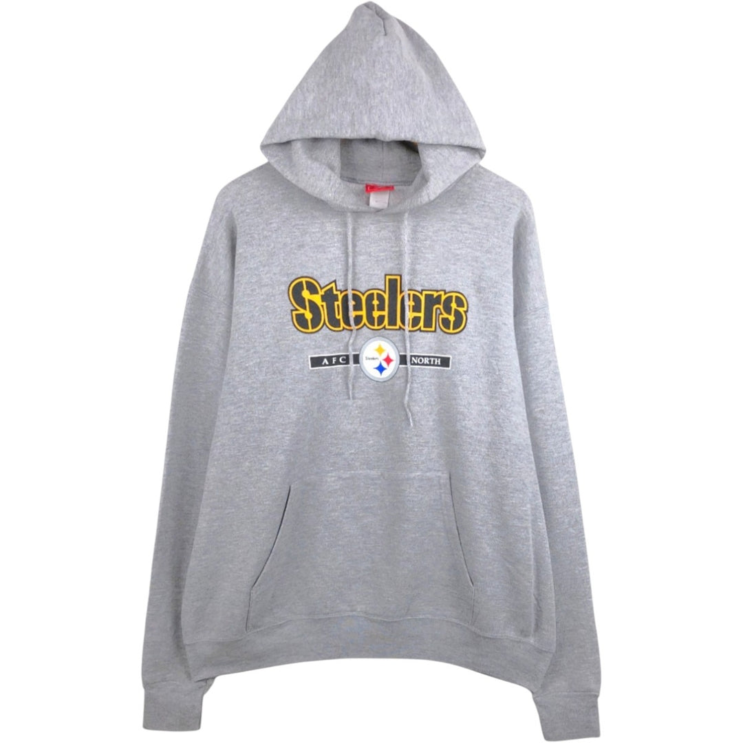 NFL Pittsburgh Steelers sweatshirt pullover hoodie, men's size L (approx.) cotton gray type Vintage Second Hand