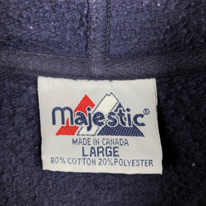2000'S Majestic MLB Chicago Cubs sweatshirt pullover hoodie, made in Canada, men's size L equivalent. cotton navy blue type Vintage Second Hand