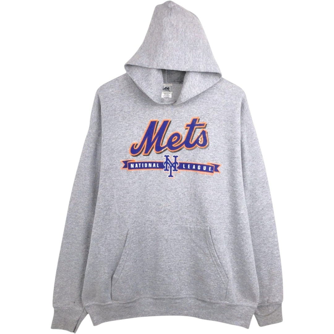 2000'S Lee MLB New York Mets Sweatshirt Pullover Hoodie, Men's Size L (approx.) cotton gray type Vintage Second Hand