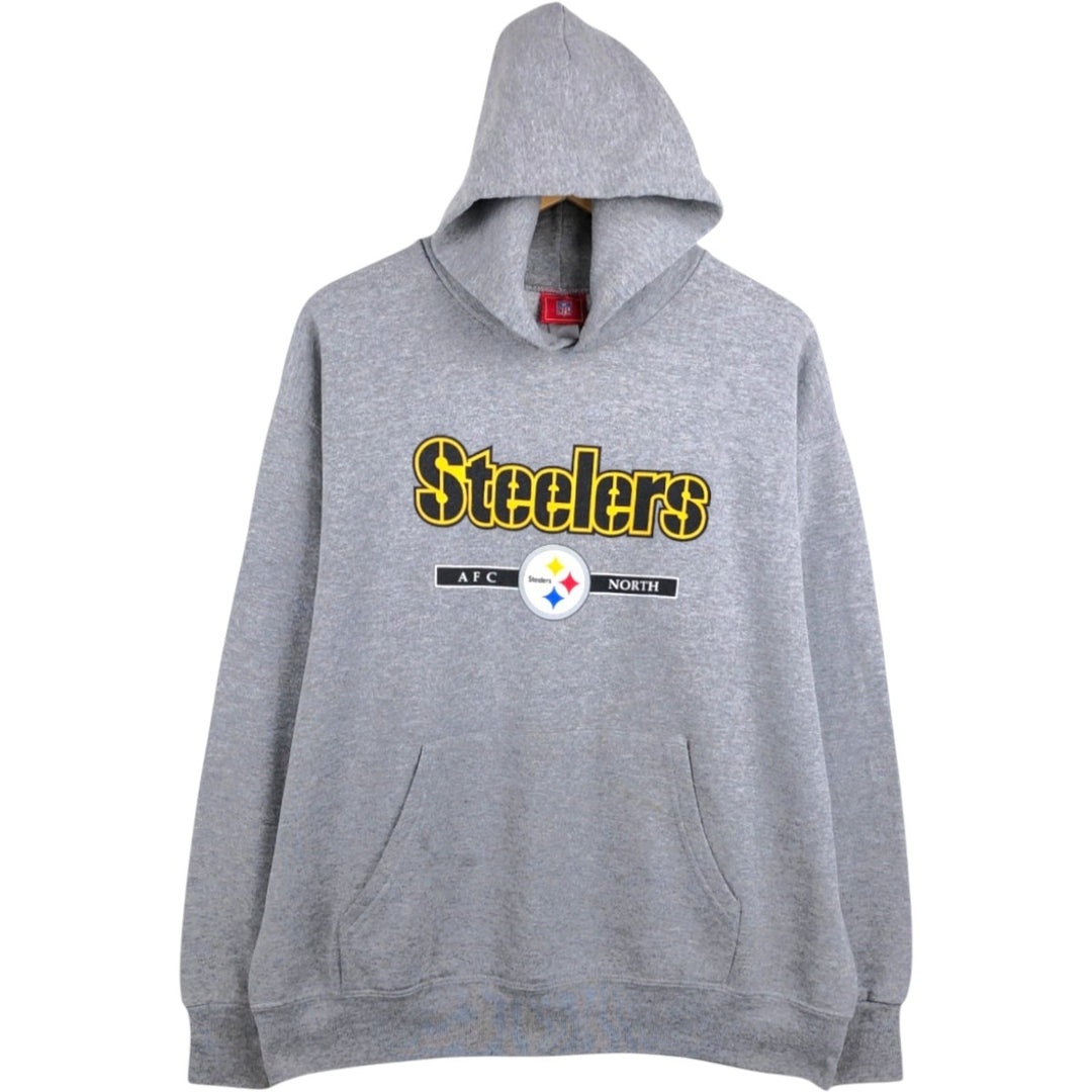 NFL Pittsburgh Steelers sweatshirt pullover hoodie, men's size XL (approx.) unclear gray type Vintage Second Hand