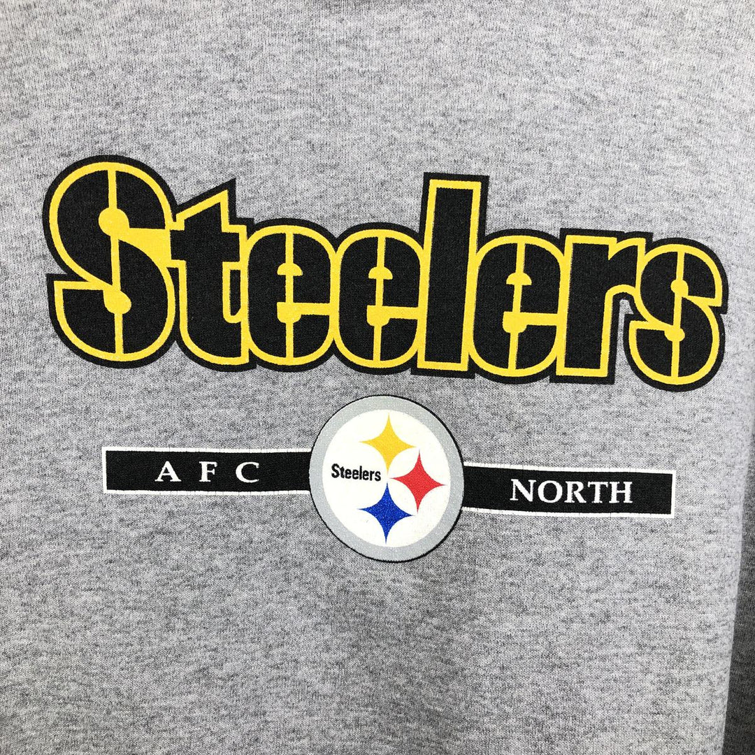 NFL Pittsburgh Steelers sweatshirt pullover hoodie, men's size XL (approx.) unclear gray type Vintage Second Hand
