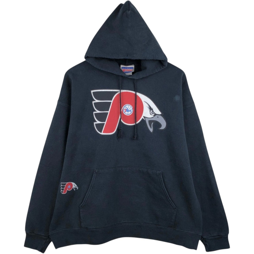 Hanes NFL Philadelphia Eagles sweatshirt pullover hoodie, men's size L (approx.) cotton black type Vintage Second Hand