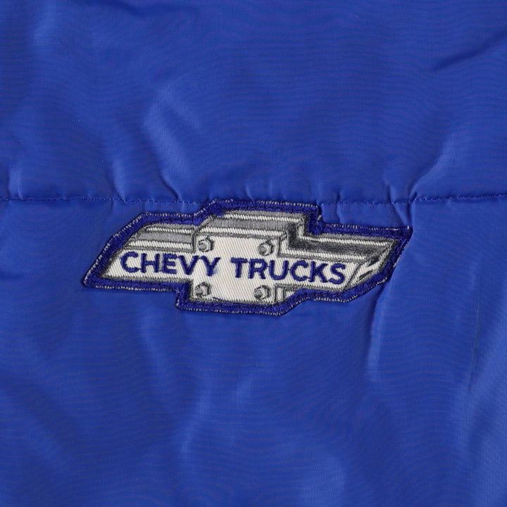 70s-80'S AVON SPORTSWEAR Chevy Trucks Advertising Padded Vest, Made in Canada, Men's Size M (approx.), Vintage Nylon blue type Vintage Second Hand