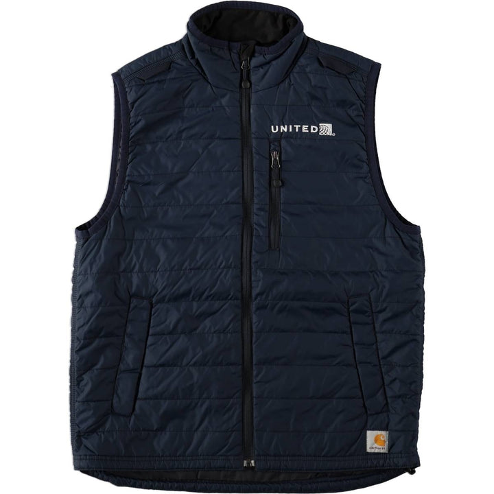 Carhartt United Airlines Advertising Padded Vest, Men's Size M (approx.) Nylon navy blue type Vintage Second Hand