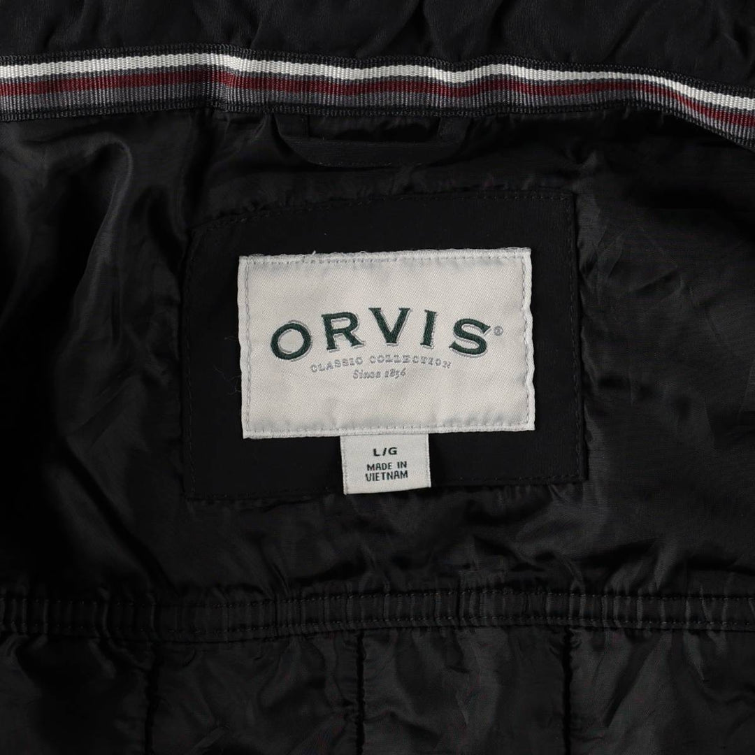 Orvis padded vest, men's size L (approx.) Nylon black type Vintage Second Hand