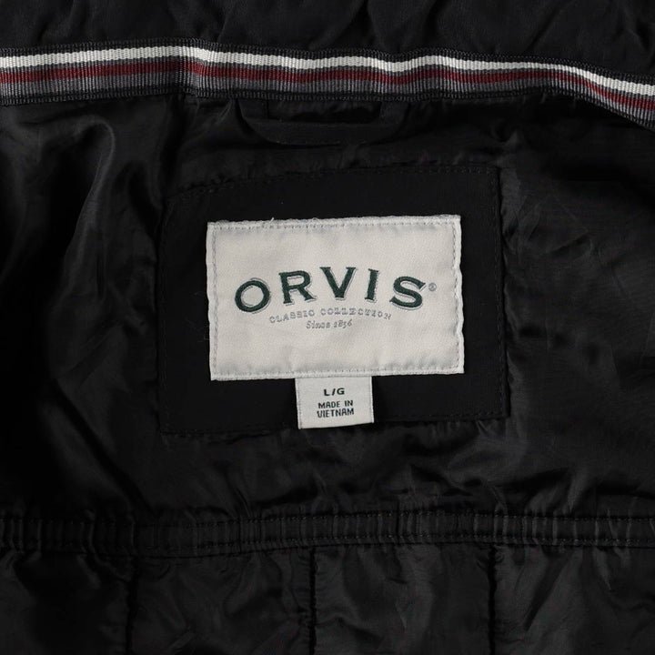 Orvis padded vest, men's size L (approx.) Nylon black type Vintage Second Hand