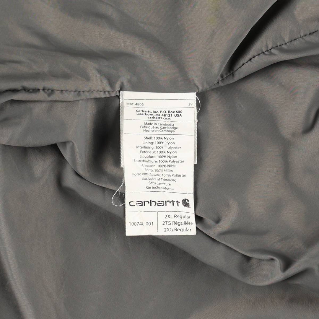 Carhartt Men's XXL Padded Vest Nylon black type Vintage Second Hand
