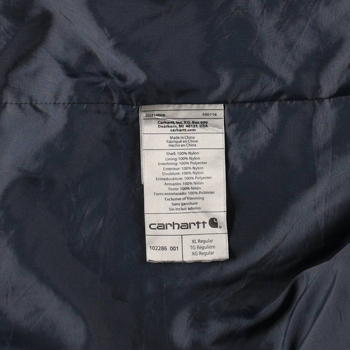 Carhartt padded vest, men's size XL Nylon black type Vintage Second Hand