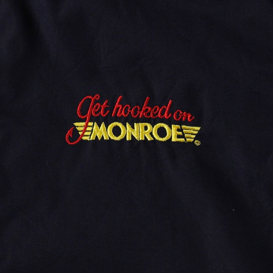 Vintage 80s-90'S ASTRO SPORTSWEAR MONROE advertising padded vest, made in Canada, men's size L equivalent. polyester navy blue type Vintage Second Hand
