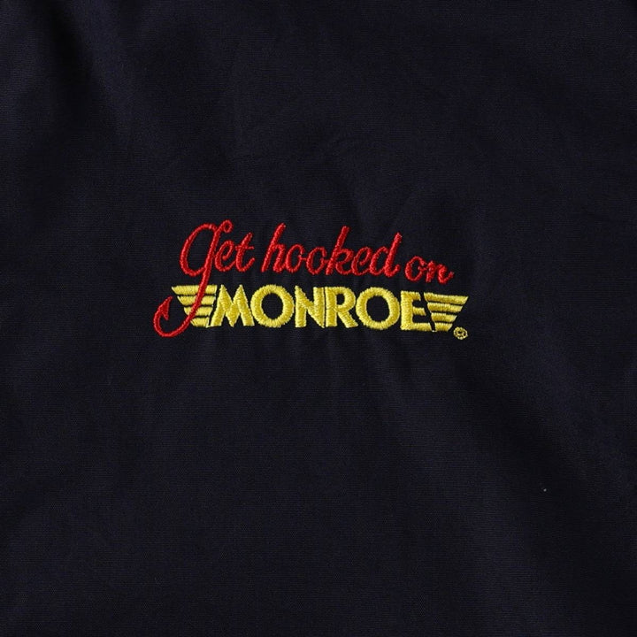 Vintage 80s-90'S ASTRO SPORTSWEAR MONROE advertising padded vest, made in Canada, men's size L equivalent. polyester navy blue type Vintage Second Hand