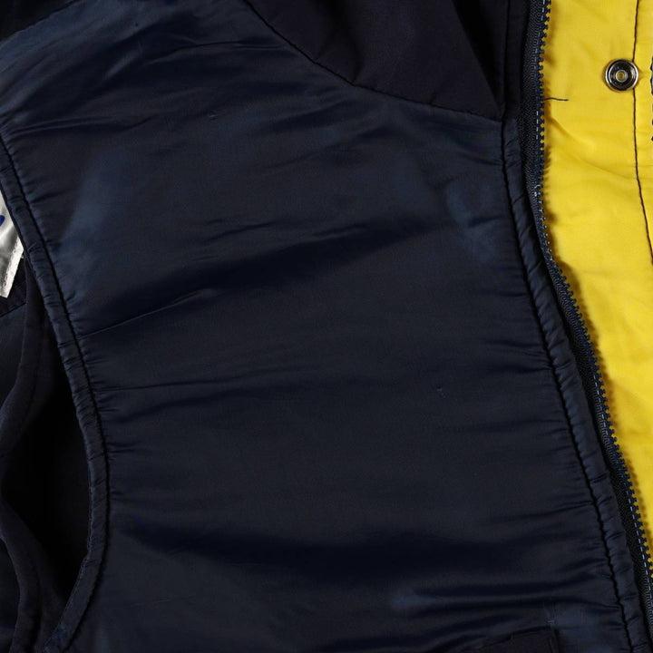 Vintage 80s-90'S ASTRO SPORTSWEAR MONROE advertising padded vest, made in Canada, men's size L equivalent. polyester navy blue type Vintage Second Hand