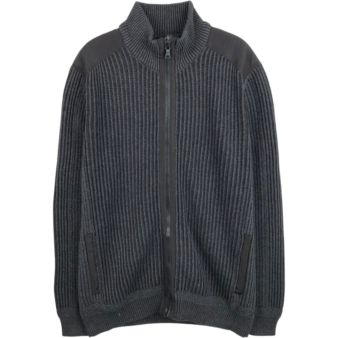1990'S Calvin Klein Driver's Knit Sweater, Men's Size XL (approx.), Vintage cotton black type Vintage Second Hand