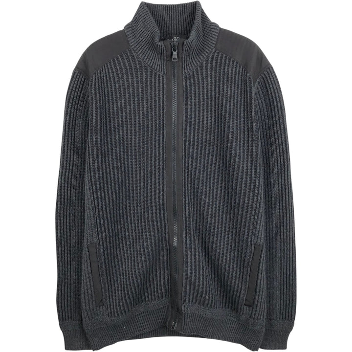 1990'S Calvin Klein Driver's Knit Sweater, Men's Size XL (approx.), Vintage cotton black type Vintage Second Hand
