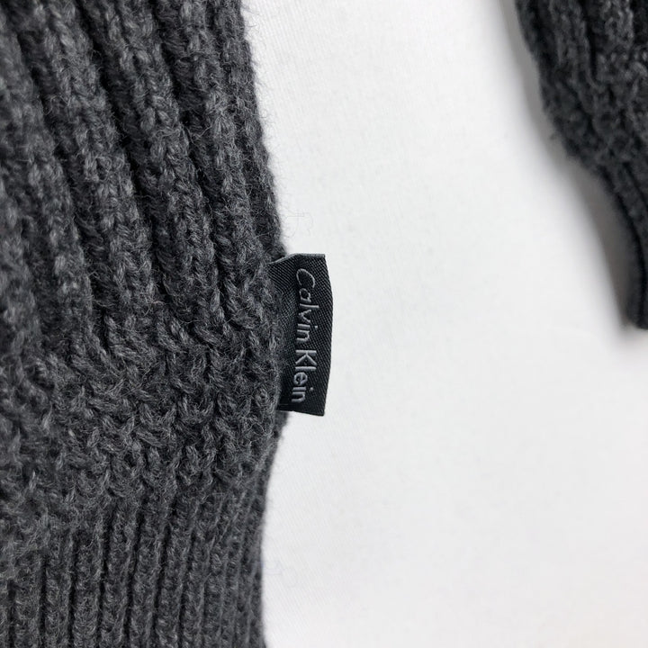 1990'S Calvin Klein Driver's Knit Sweater, Men's Size XL (approx.), Vintage cotton black type Vintage Second Hand