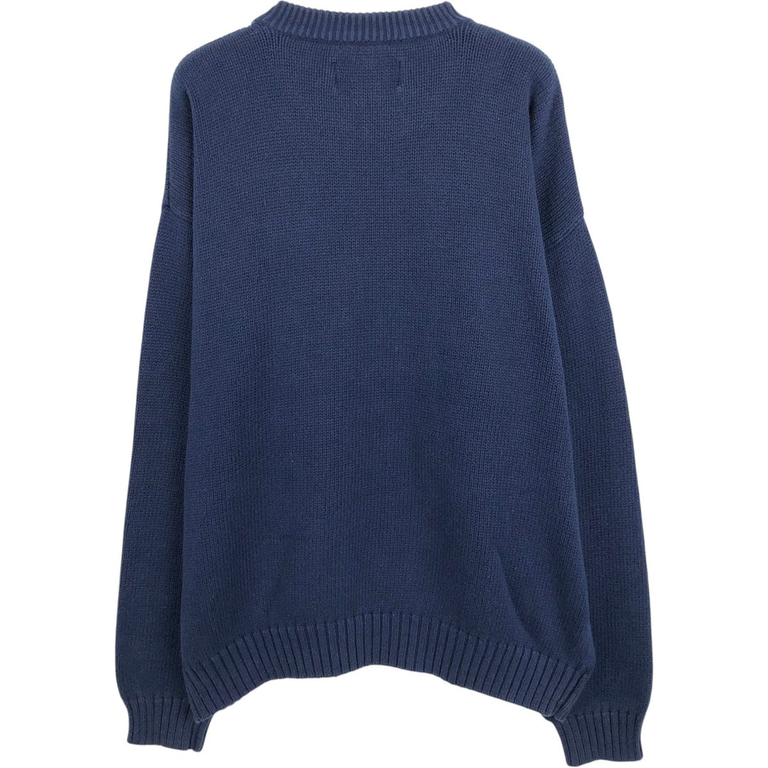 80s-90'S Eddie Bauer Black Tag Cotton Knit Sweater Men's XL Size Vintage cotton navy blue type Vintage Second Hand