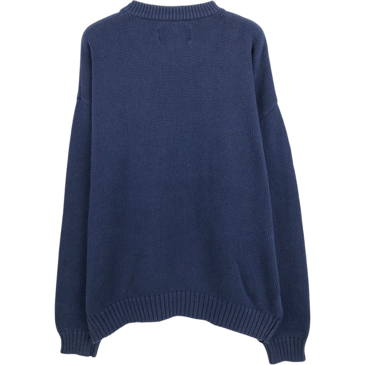80s-90'S Eddie Bauer Black Tag Cotton Knit Sweater Men's XL Size Vintage cotton navy blue type Vintage Second Hand