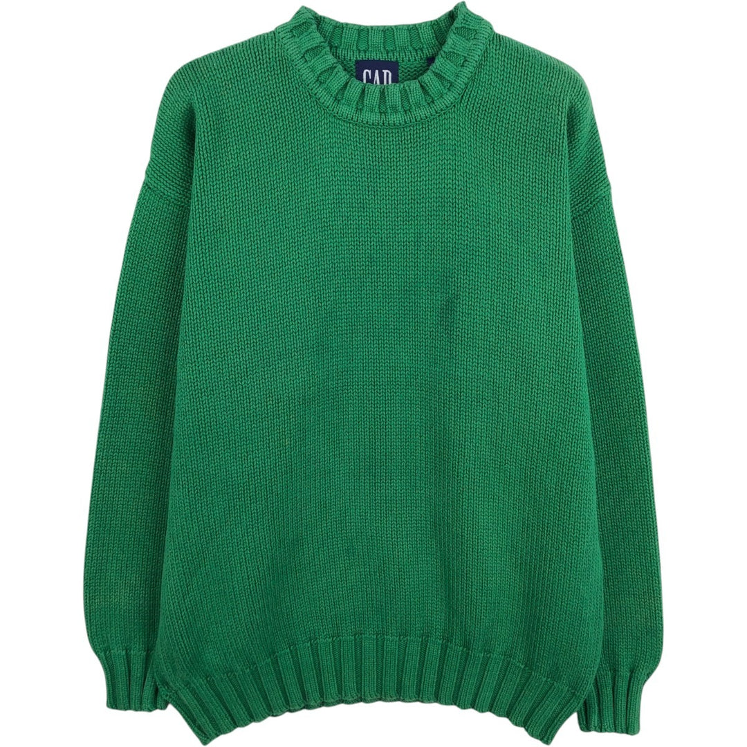 90'S GAP Old Gap Cotton Knit Sweater, Men's Size L (approx.), Vintage cotton green type Vintage Second Hand