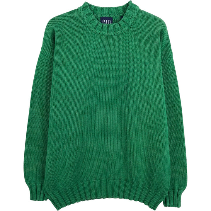 90'S GAP Old Gap Cotton Knit Sweater, Men's Size L (approx.), Vintage cotton green type Vintage Second Hand