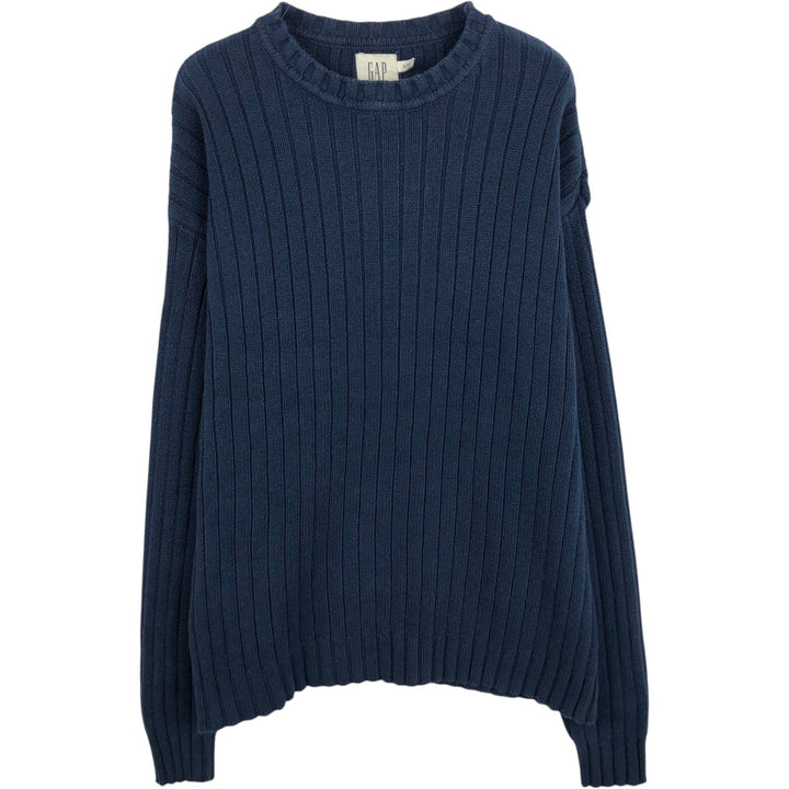 GAP Rib-Knit Cotton Sweater, Men's Size XL cotton navy blue type Vintage Second Hand