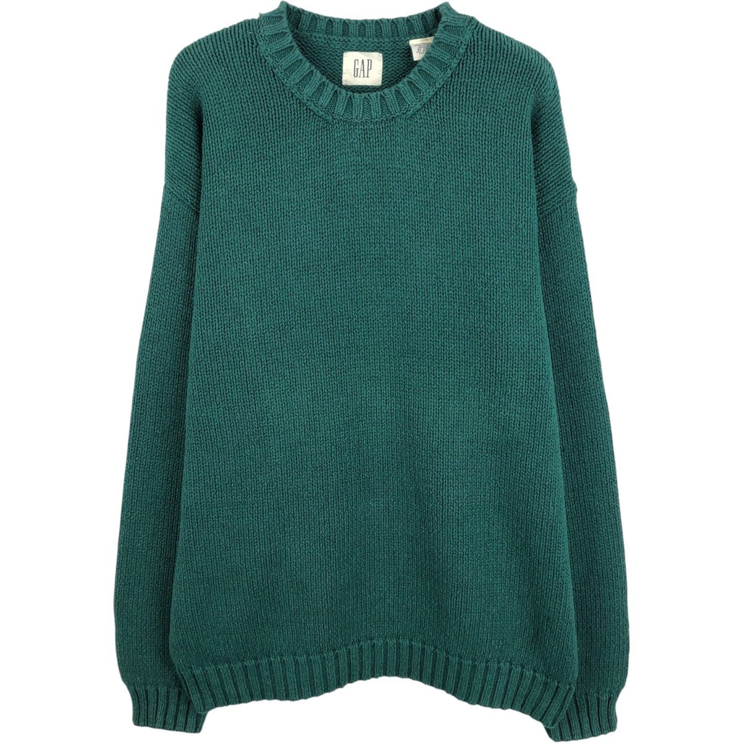90'S GAP Vintage Ribbed Cotton Knit Sweater, Men's XL cotton green type Vintage Second Hand